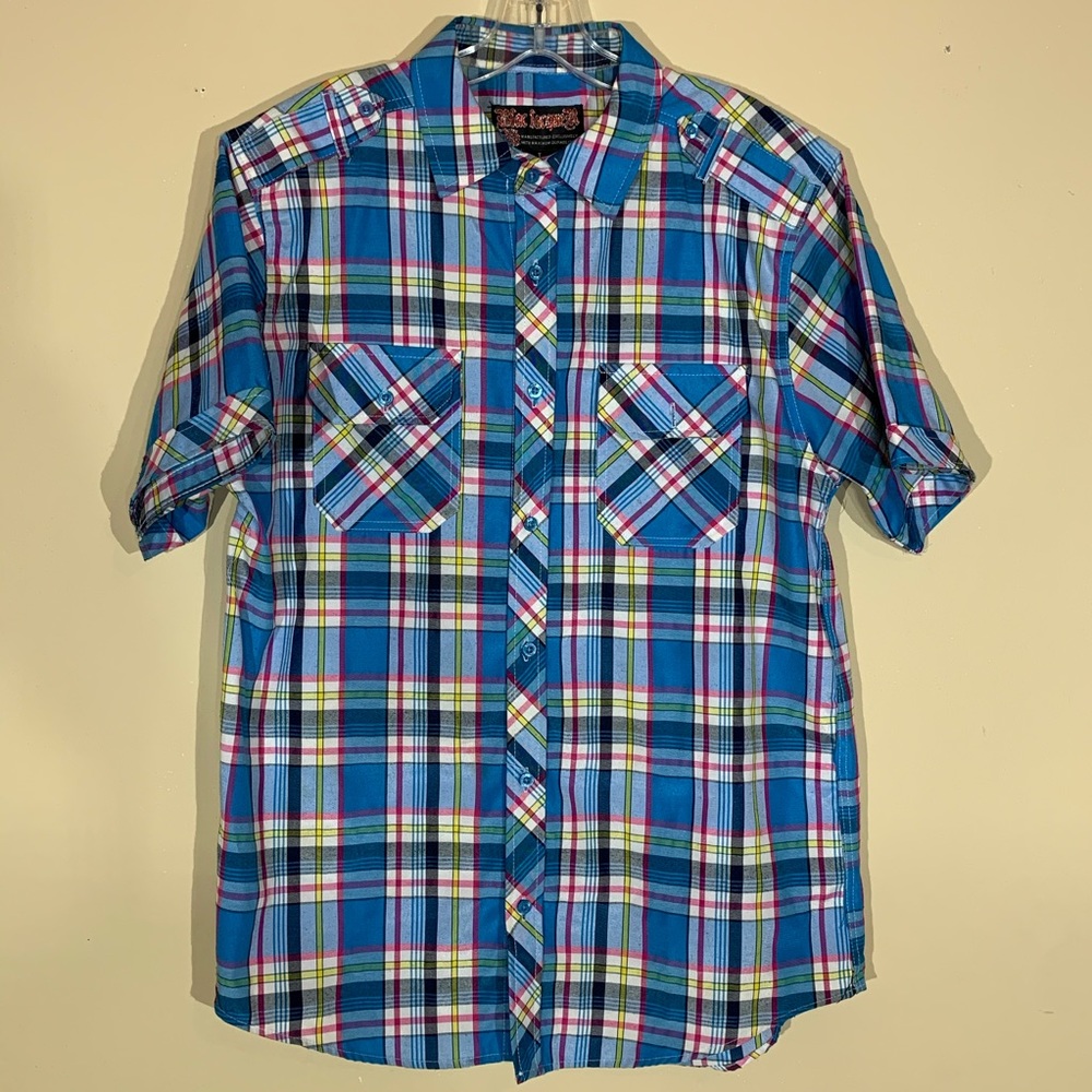 Blac Lacquer Button Down Short Sleeve Shirt - L